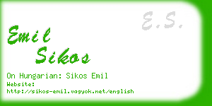 emil sikos business card